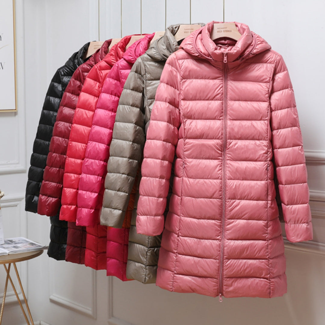 Sienna | Effortless Longline Quilted Puffer Jacket with Zip Front