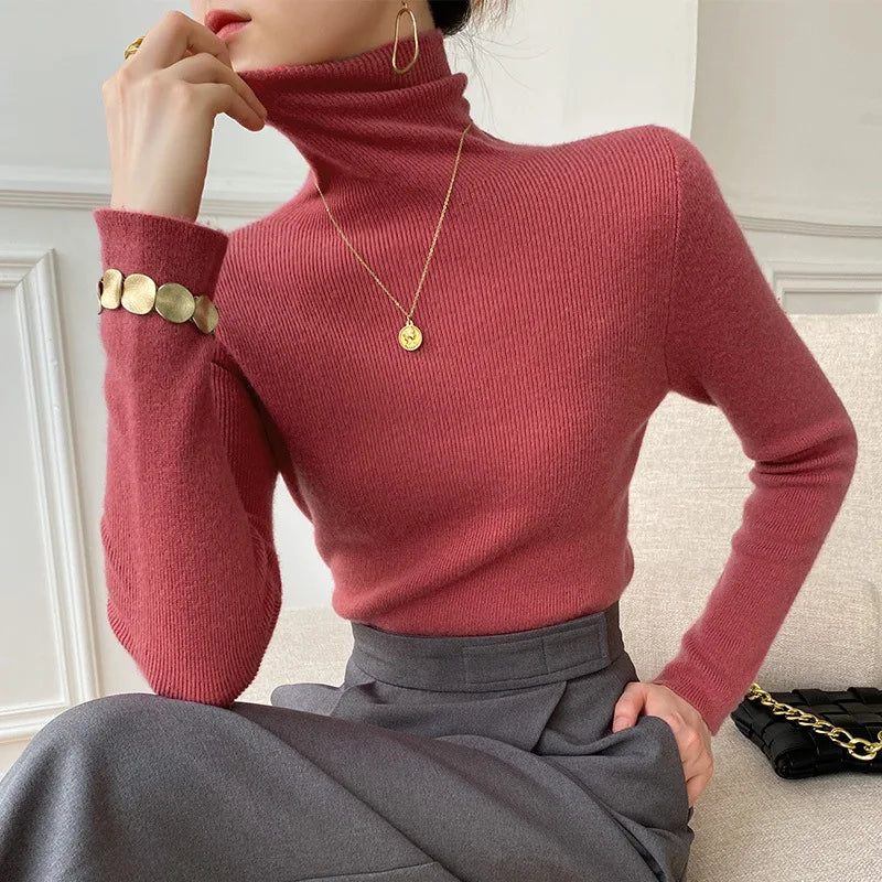 Skai | Slim Cashmere Turtleneck Sweater with Fine Rib