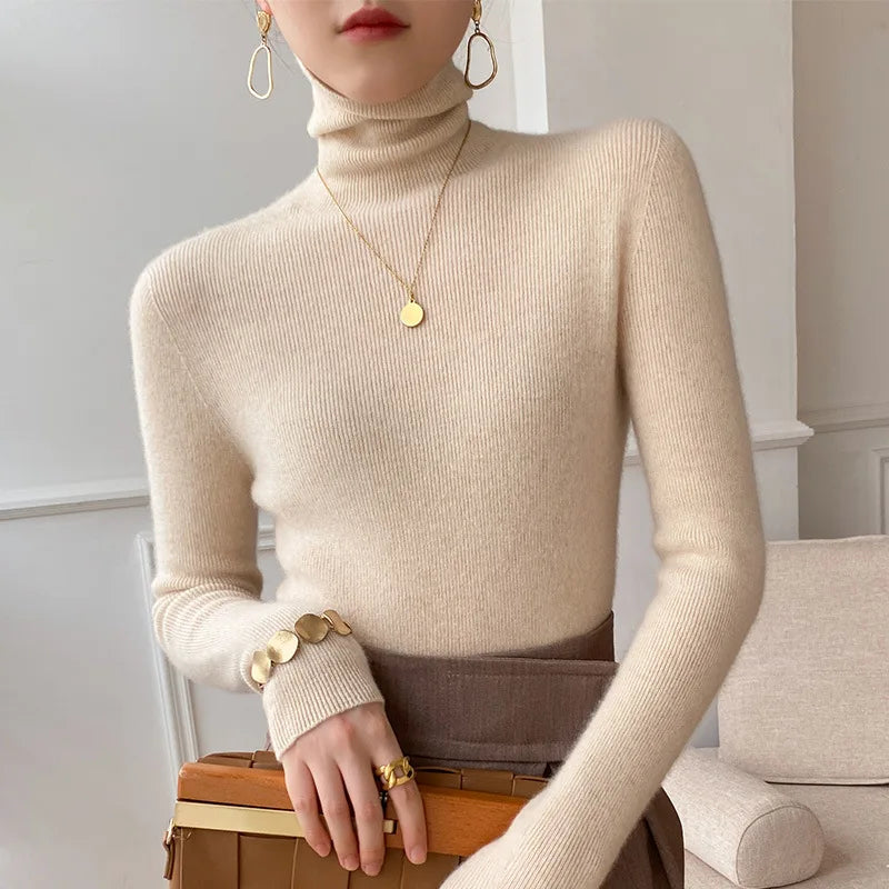 Skai | Slim Cashmere Turtleneck Sweater with Fine Rib