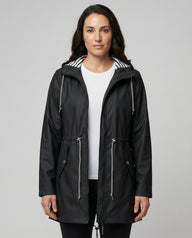 Tilda | Women's Parka Rain Jacket - Hooded Drawcord Waist Waterproof