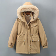 Wendy | Women's Plush Lined Hooded Parka Jacket - Faux Fur Trim Drawstring