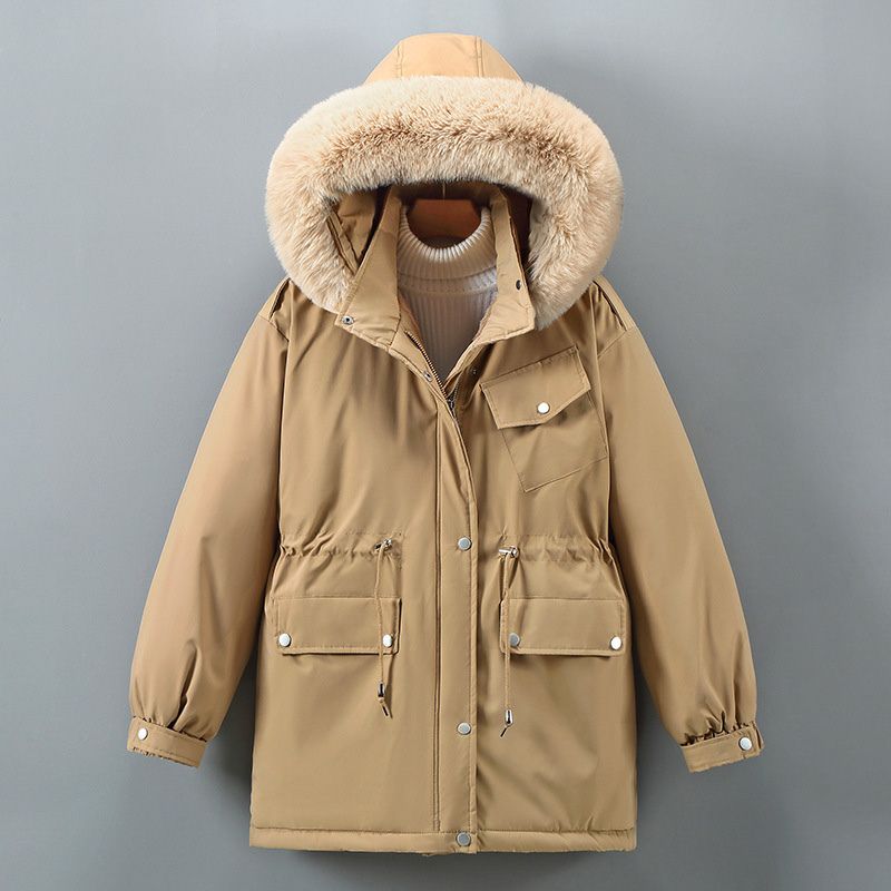 Wendy | Women's Plush Lined Hooded Parka Jacket - Faux Fur Trim Drawstring