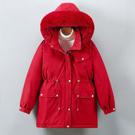 Wendy | Women's Plush Lined Hooded Parka Jacket - Faux Fur Trim Drawstring