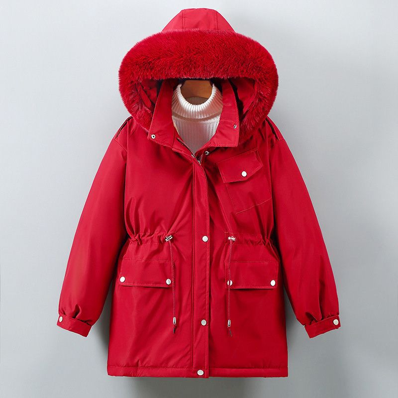 Wendy | Women's Plush Lined Hooded Parka Jacket - Faux Fur Trim Drawstring
