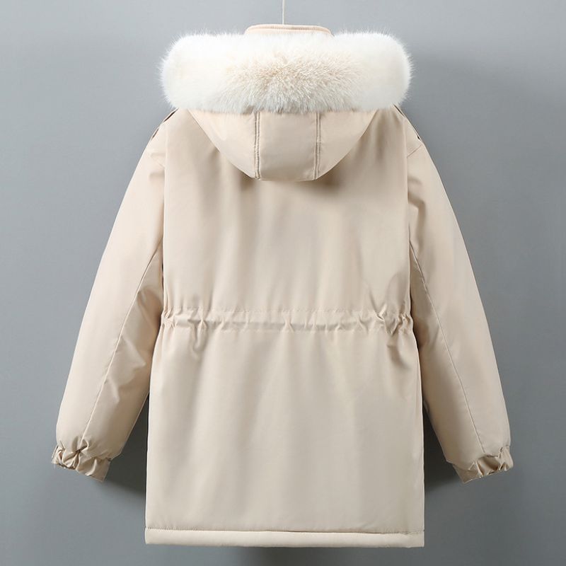 Wendy | Women's Plush Lined Hooded Parka Jacket - Faux Fur Trim Drawstring
