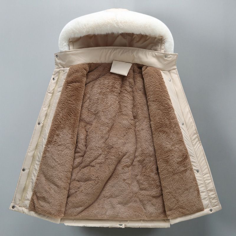 Wendy | Women's Plush Lined Hooded Parka Jacket - Faux Fur Trim Drawstring