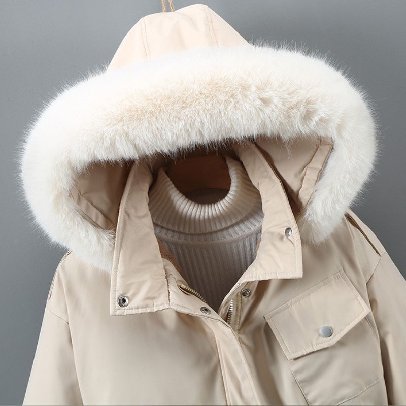 Wendy | Women's Plush Lined Hooded Parka Jacket - Faux Fur Trim Drawstring