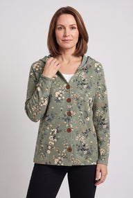 Women's Cardigan | Hooded Button-Front Longline