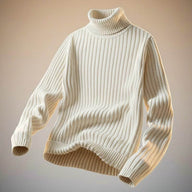 Paul | Men's Wool Turtleneck Sweater - Ribbed Stretch Knit Pullover