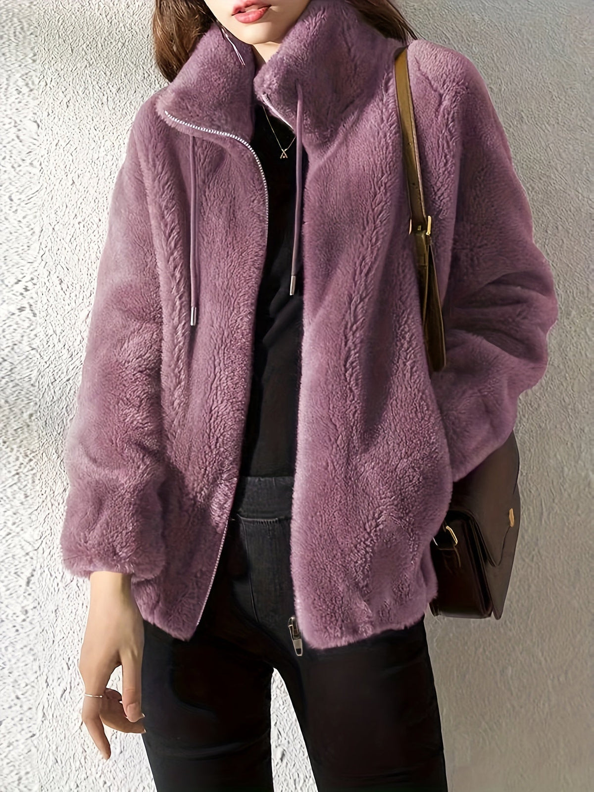 Hailey | Women's Fleece Jacket with High Neck and Zip Front