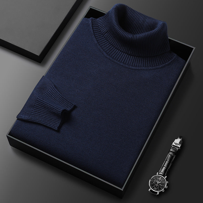 Mark | Men's Cashmere Blend Turtleneck Sweater - Regular Fit Stretch Knit