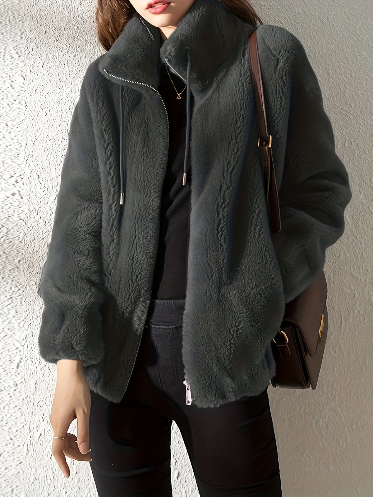 Hailey | Women's Fleece Jacket with High Neck and Zip Front