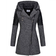 Kendra | Women's Winter Jacket with Hood and Asymmetric Zip