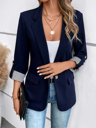 Blair | Women's Tailored Blazer - Notch Lapel Roll-Up Sleeve