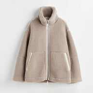 Lauren | Women's Sherpa Fleece Jacket with Stand Collar and Zip