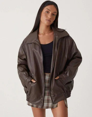Effie Women's Oversized Leather Jacket