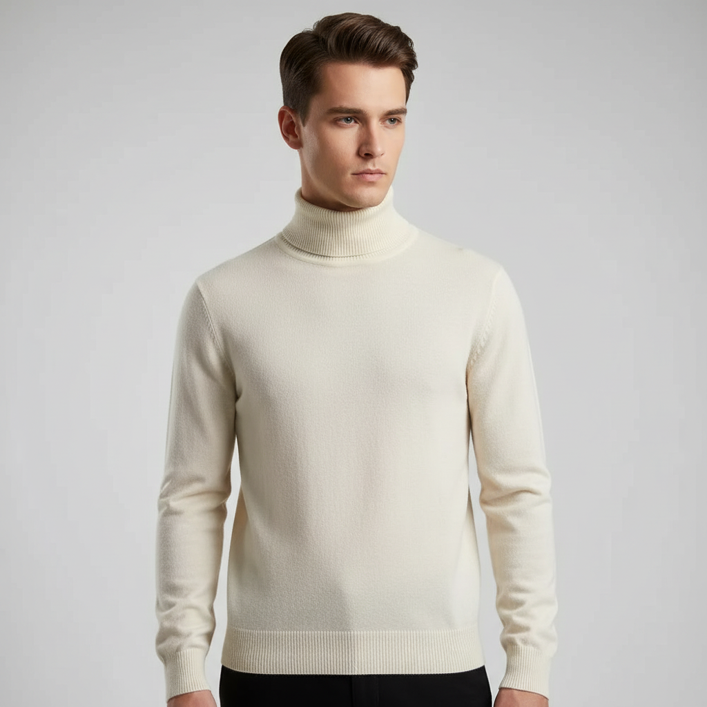 Kevin | Men's Cashmere Turtleneck Sweater - Regular Fit Long Sleeve Pullover