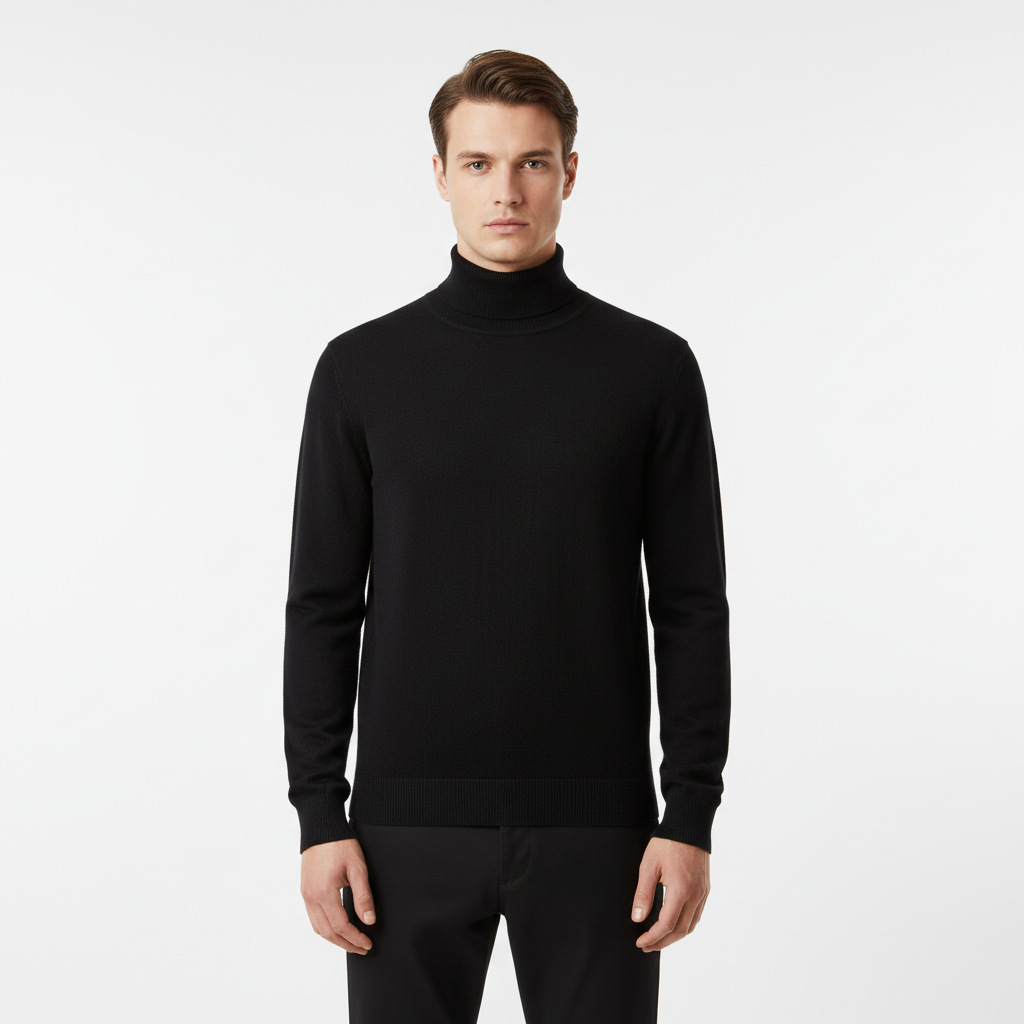 Kevin | Men's Cashmere Turtleneck Sweater - Regular Fit Long Sleeve Pullover