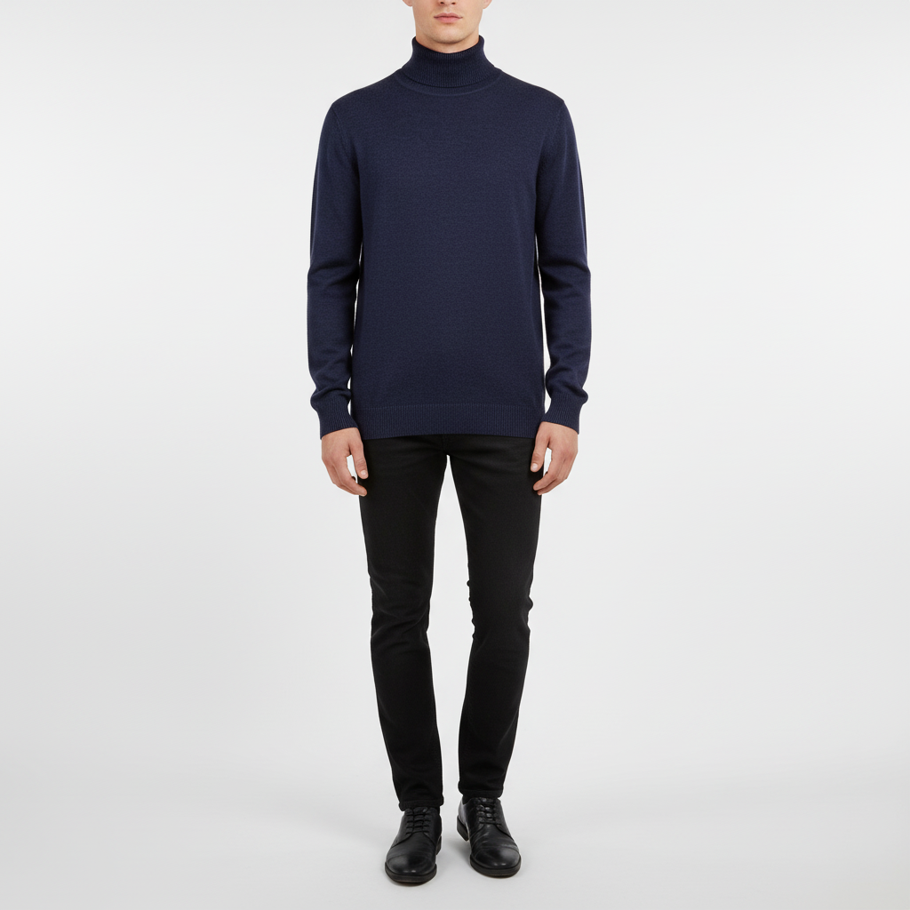 Kevin | Men's Cashmere Turtleneck Sweater - Regular Fit Long Sleeve Pullover