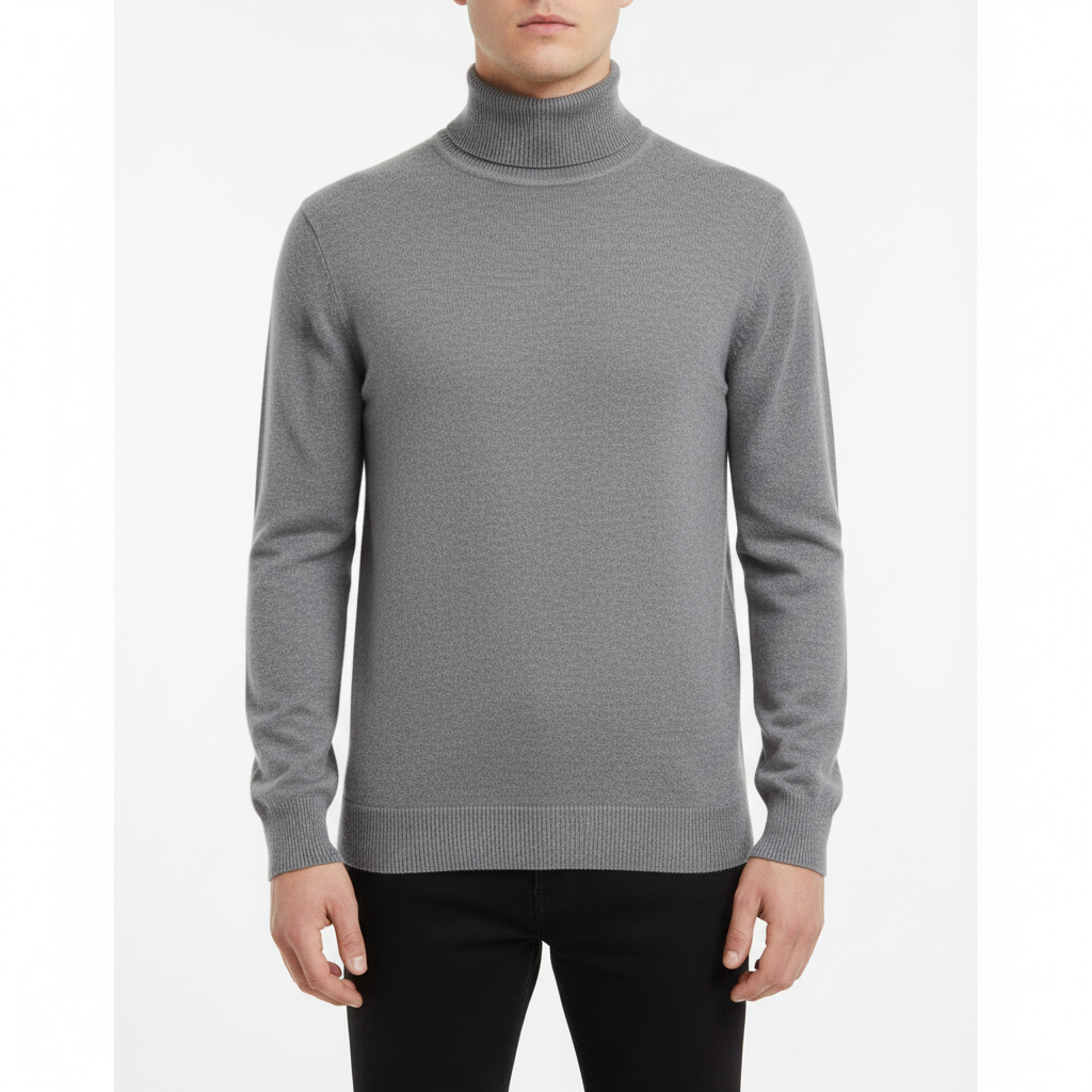 Kevin | Men's Cashmere Turtleneck Sweater - Regular Fit Long Sleeve Pullover