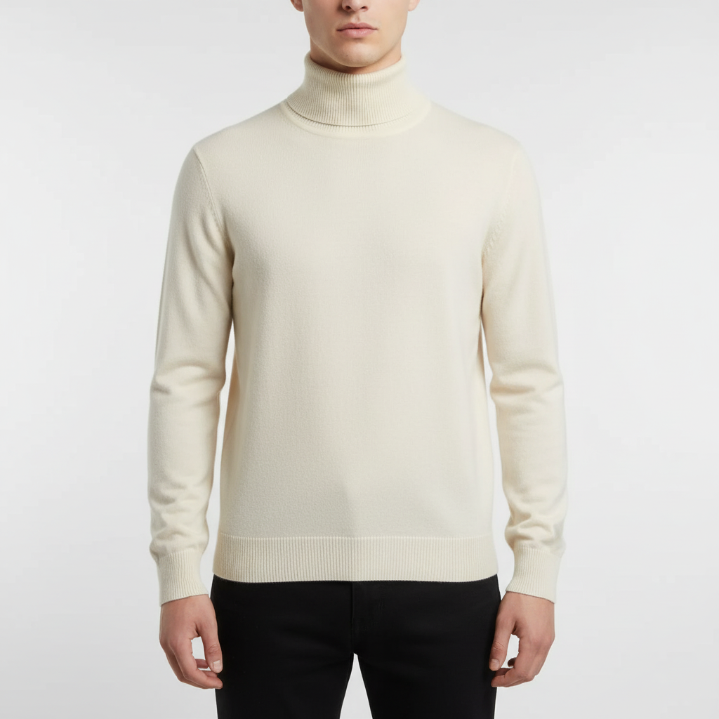 Kevin | Men's Cashmere Turtleneck Sweater - Regular Fit Long Sleeve Pullover