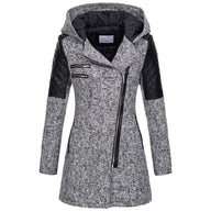 Kendra | Women's Winter Jacket with Hood and Asymmetric Zip