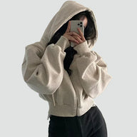 Fenna Women's Zip Up Hoodie - Light beige
