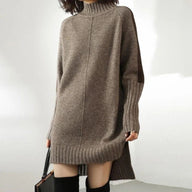 Gita | Women's Cashmere Sweater Dress - Mock Neck Oversized Long Knit