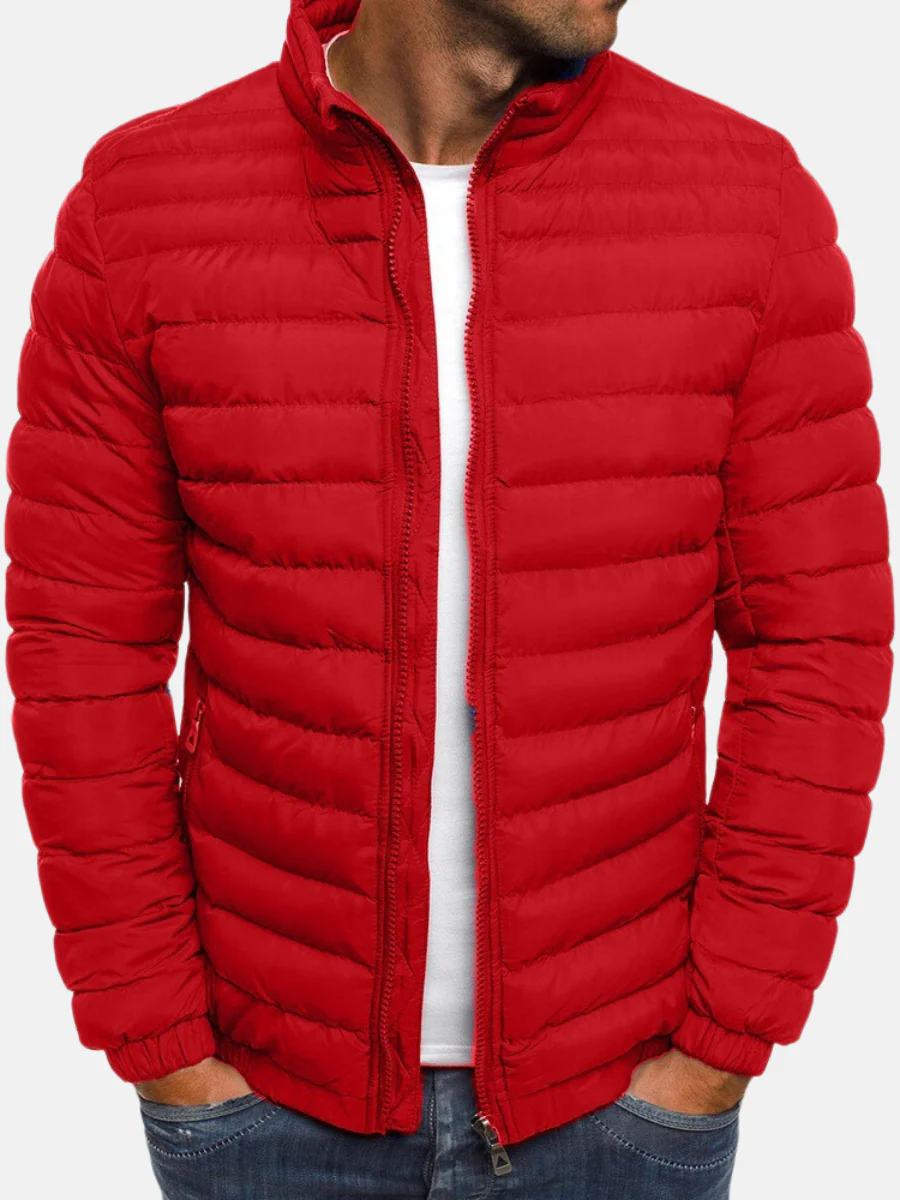 Seth | Men's Quilted Winter Puffer Jacket - Stand Collar Elastic Cuffs