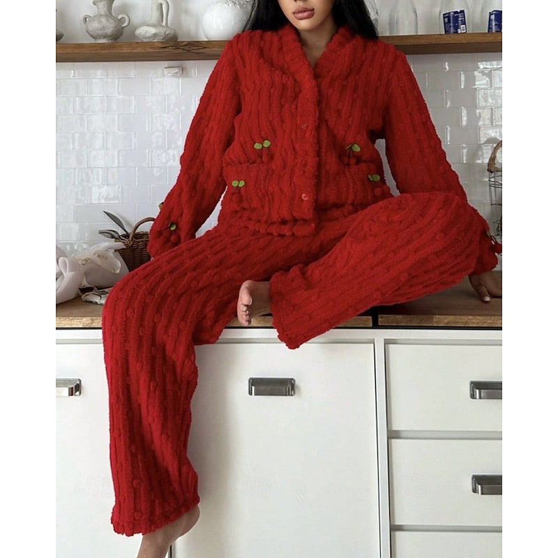 Maribel | Women's Cosy Loungewear Set with V-Neck Top