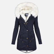 Jenna | Women's Winter Jacket with Faux Fur Hood and Drawstring Waist