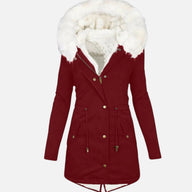 Jenna | Women's Winter Jacket with Faux Fur Hood and Drawstring Waist