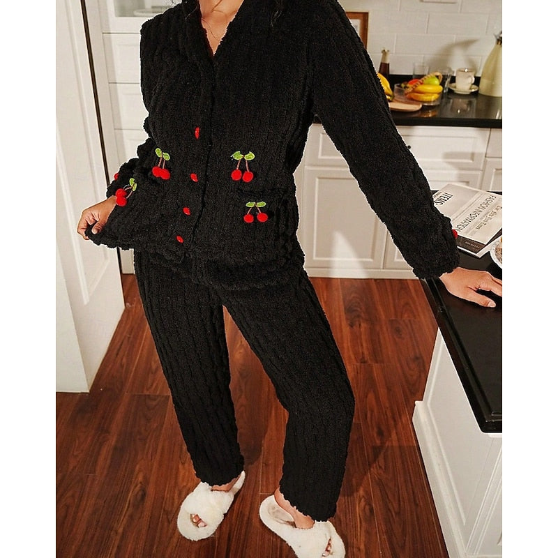 Maribel | Women's Cosy Loungewear Set with V-Neck Top