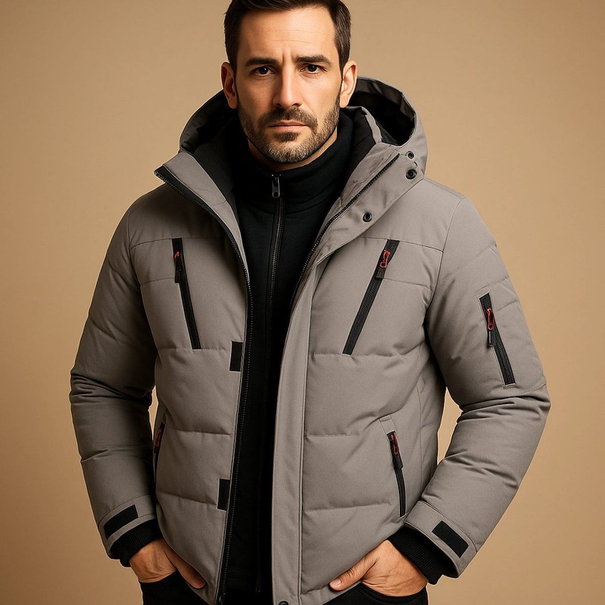 Chris | Men's Winter Puffer Jacket - Hooded Water Resistant Insulated Lining