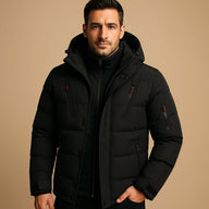 Chris | Men's Winter Puffer Jacket - Hooded Water Resistant Insulated Lining