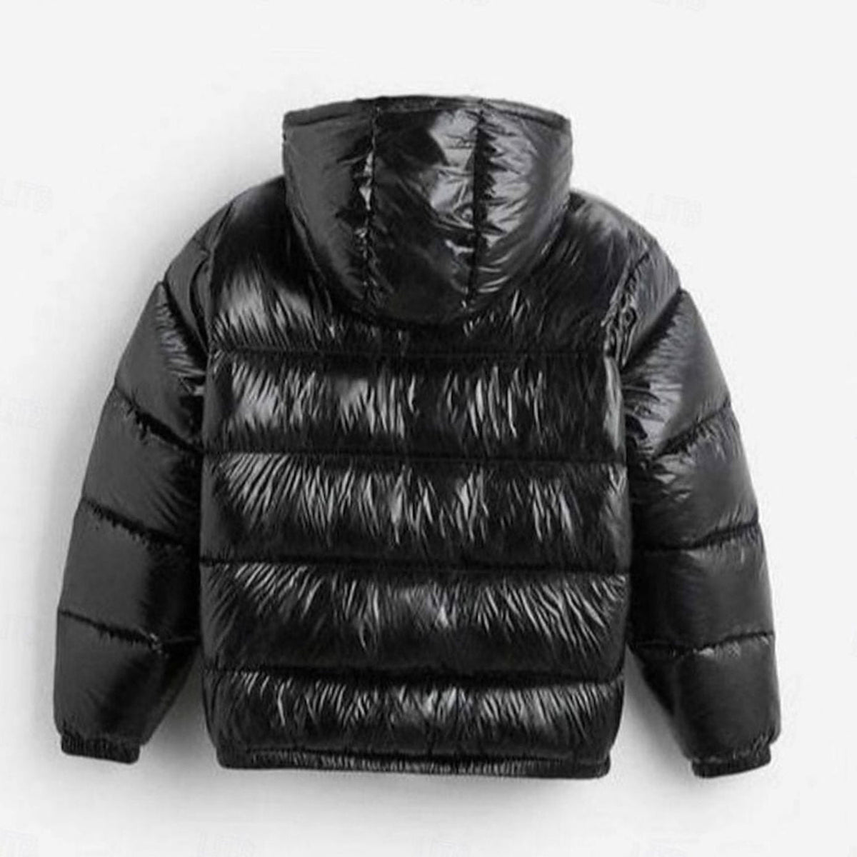 Josh | Men's Quilted Winter Puffer Jacket - Hooded Glossy Wind Resistant
