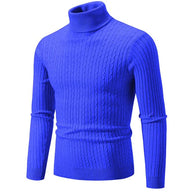 Brad | Men's Knit Turtleneck Sweater - Ribbed Tailored Fit Long Sleeve