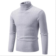 Brad | Men's Knit Turtleneck Sweater - Ribbed Tailored Fit Long Sleeve