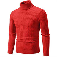 Brad | Men's Knit Turtleneck Sweater - Ribbed Tailored Fit Long Sleeve