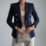 Natalia Women's Double-Breasted Blazer - Blue