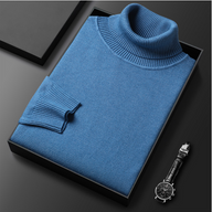 Derek | Men's Knit Turtleneck Sweater - Ribbed Classic Fit Long Sleeve