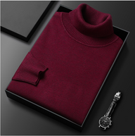 Derek | Men's Knit Turtleneck Sweater - Ribbed Classic Fit Long Sleeve