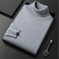 Derek | Men's Knit Turtleneck Sweater - Ribbed Classic Fit Long Sleeve
