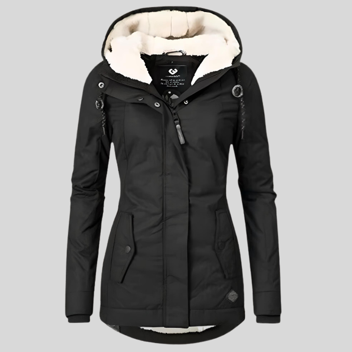 Casey | Women's Long Sherpa Lined Parka Coat - Hooded Waterproof Winter