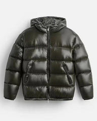 Luke | Men's Winter Down Puffer Jacket - Hooded High Collar Elastic Cuffs