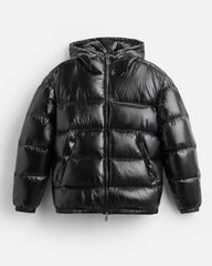 Luke | Men's Winter Down Puffer Jacket - Hooded High Collar Elastic Cuffs