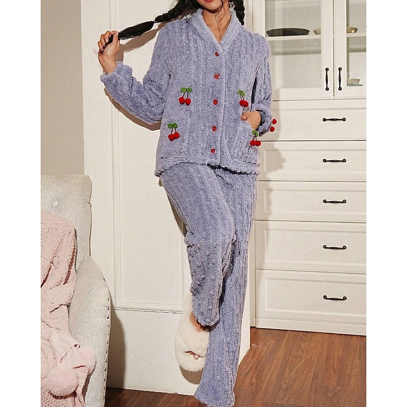 Maribel | Women's Cosy Loungewear Set with V-Neck Top