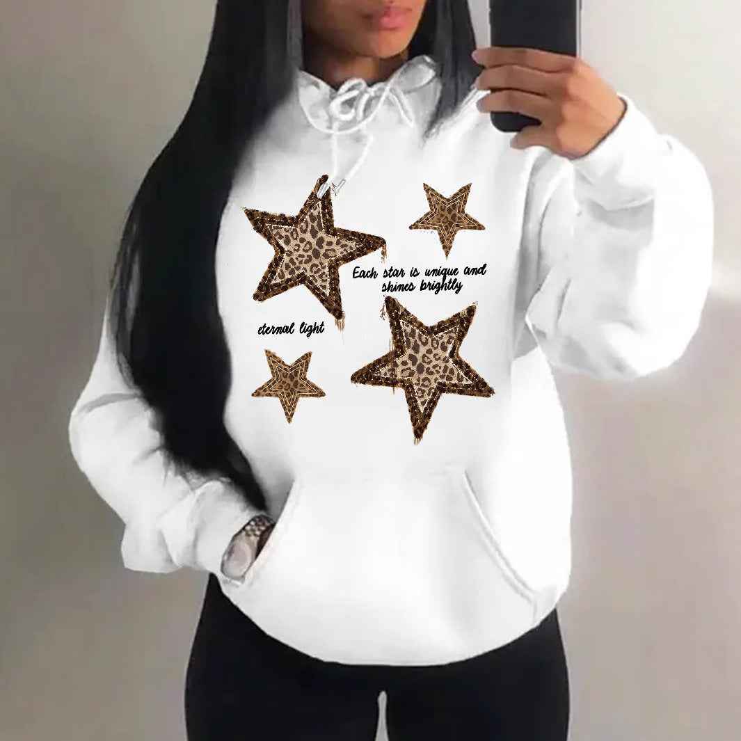 Rue Women's Oversized Hoodie - White-Leopard