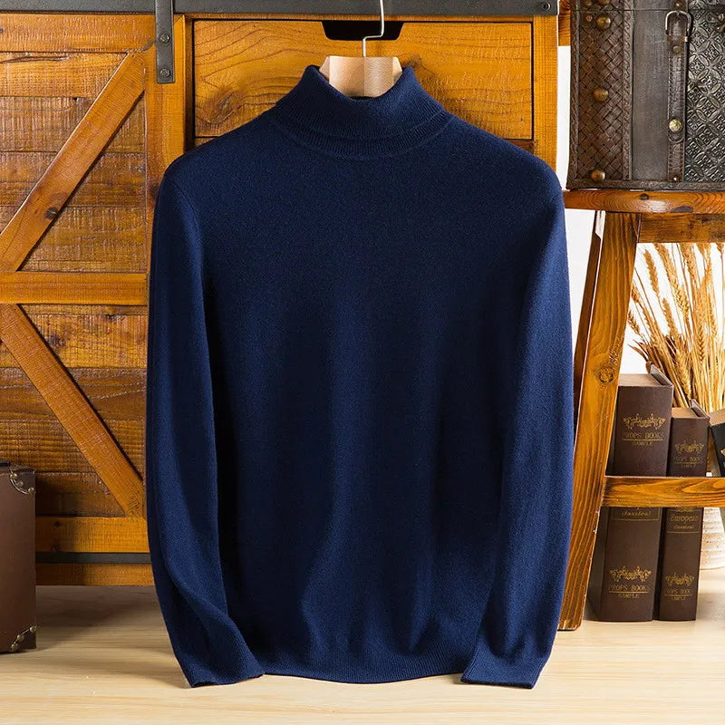 Shane | Men's Cashmere Turtleneck Sweater - 100% Cashmere Lightweight Knit