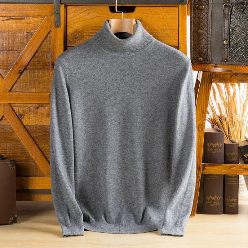 Shane | Men's Cashmere Turtleneck Sweater - 100% Cashmere Lightweight Knit
